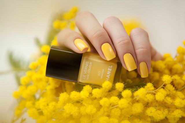 маникюр цвет мимозы